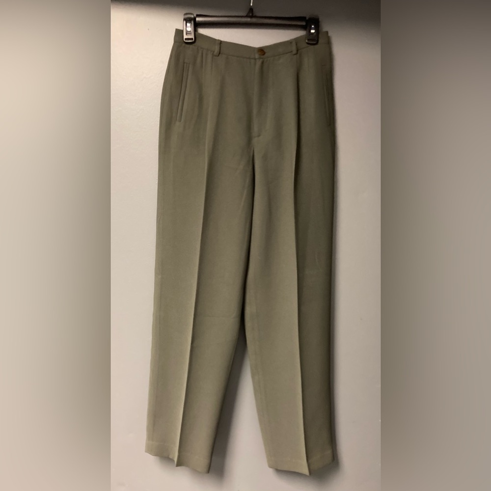 Rafaella Petites medium Forrest green career pant.